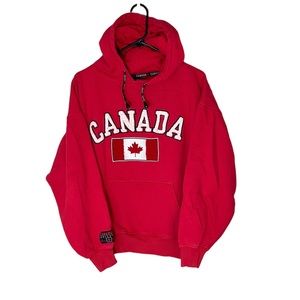 Canada 🇨🇦 Canadian Culture TMT Raised Letters and Flag Appliqués Hoodie